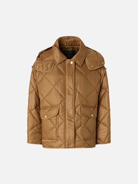 PINKO QUILTED TECHNICAL CANVAS PEA COAT