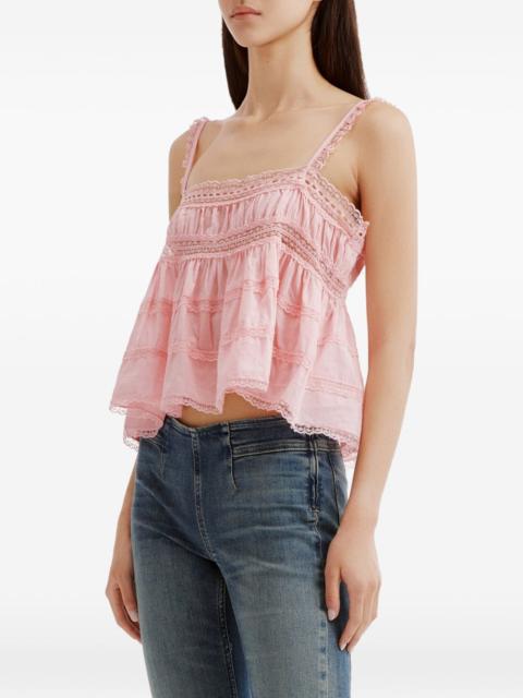 FREE PEOPLE lace-trim tiered camisole top