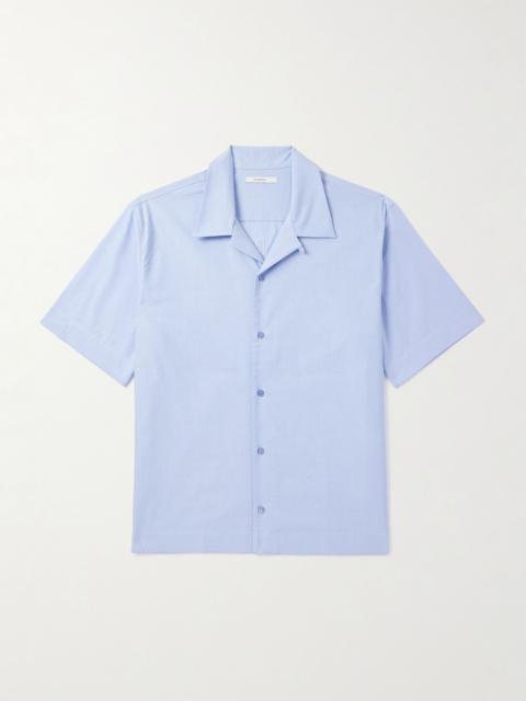 Givenchy Convertible-Collar Logo-Appliquéd Cotton Oxford Shirt Light blue