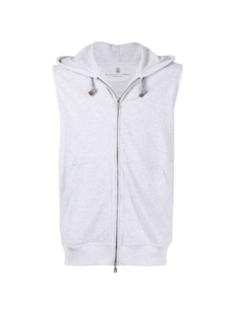 hooded cotton gilet