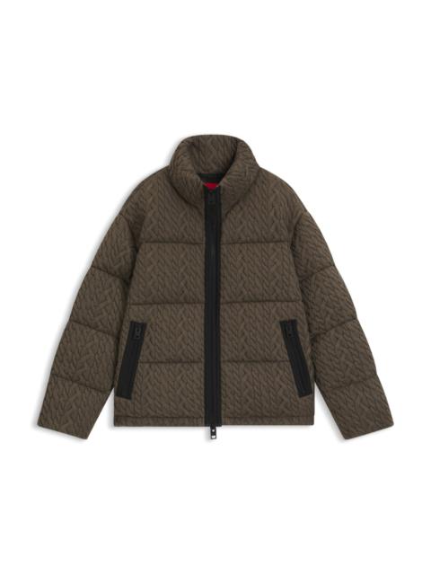 HUGO PUFFER JACKET WITH CABLE-KNIT STRUCTURE