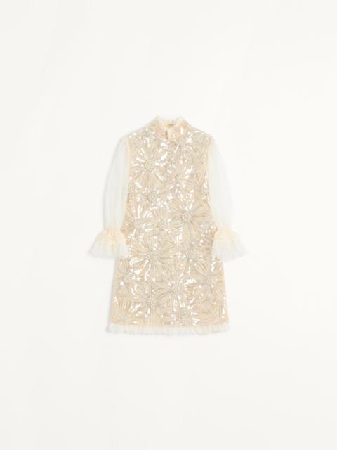 SHORT EMBROIDERED ORGANZA DRESS