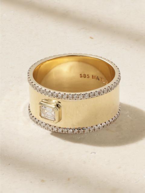 MATEO Edge Cigar 14-karat gold diamond ring Gold