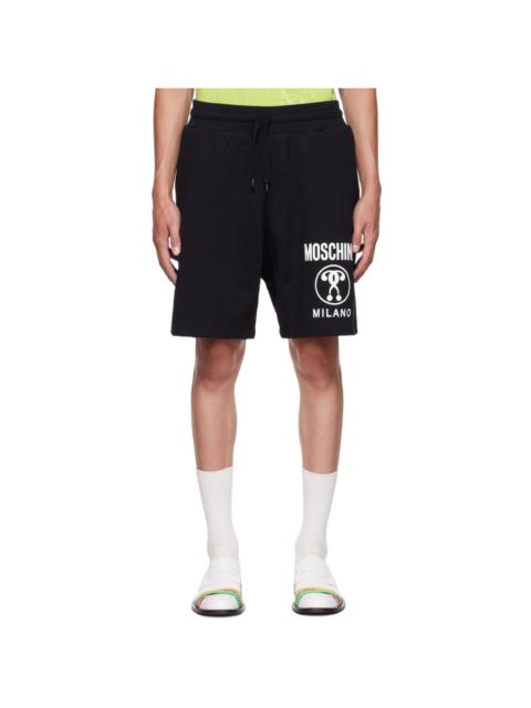 Moschino Black Double Question Mark Shorts