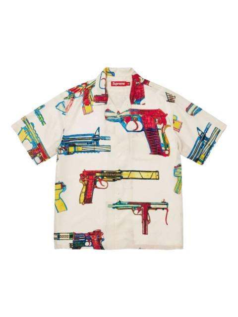 Supreme Supreme SS26 Guns Silk S/S Shirt 'White' SUP-SS26-366-WHT