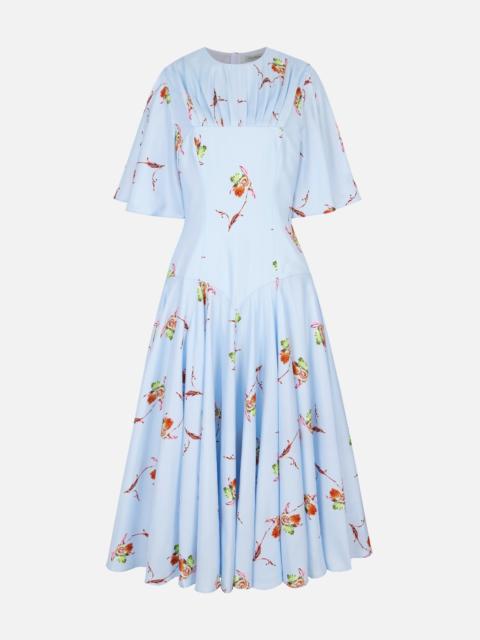 EMILIA WICKSTEAD Risabelle Dress In Blue Lily Silk Twill