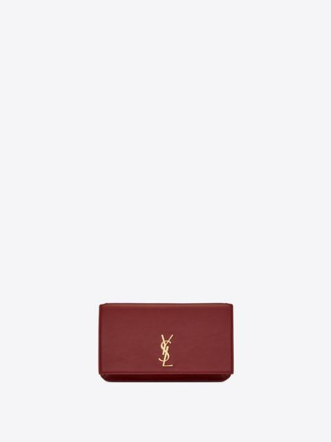 SAINT LAURENT cassandre saint laurent phone holder with strap in smooth leather
