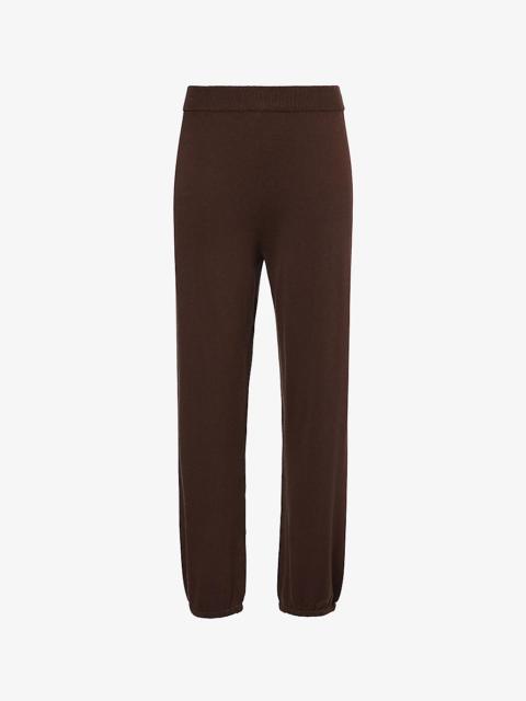 SIMKHAI Fine-knit straight-leg cotton-cashmere jogging bottoms