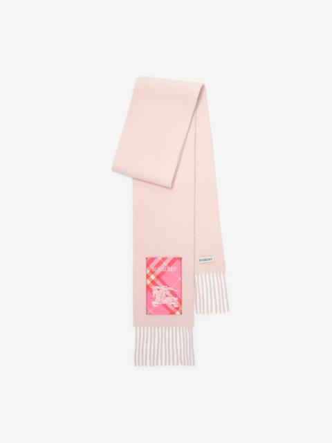 Burberry Narrow Check Label Cashmere Scarf