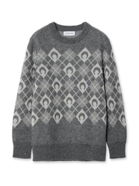 Moon Argyle Crewneck