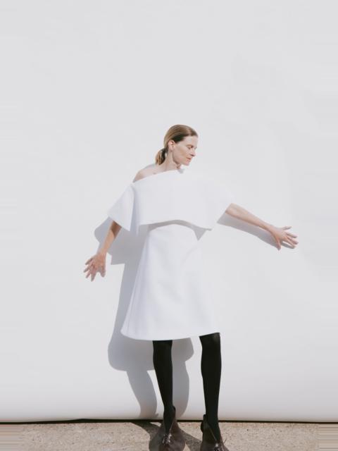 A.W.A.K.E. MODE BIG COLLAR DRESS WHITE