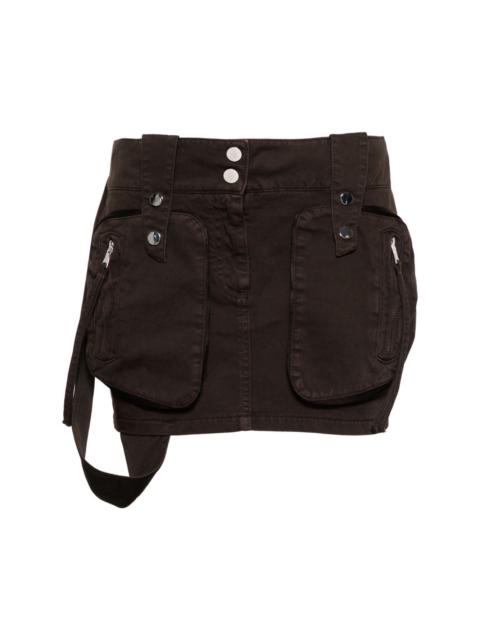 cargo-pockets twill mini skirt