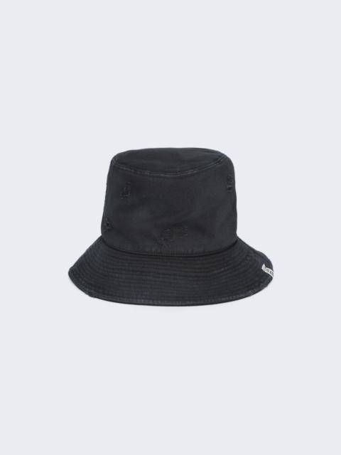 Distressed Oversized Bucket Hat Black