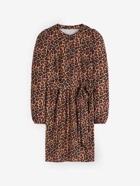 BODEN Adele Belted Jersey Dress-Camel, Animal Fields