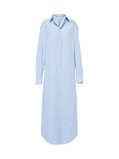 Cutout cotton poplin shirt dress