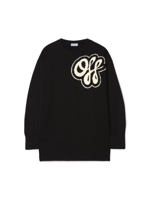 Off-White Black Cotton Cashmere Script Sweater