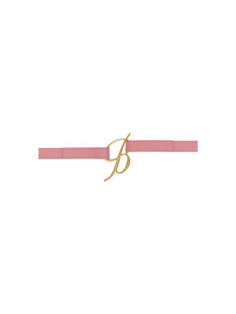 Blumarine Pink Logo Buckle Belt