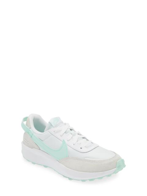 Waffle Debut Sneaker in White/Mint Foam