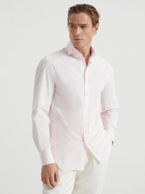Brunello Cucinelli Poplin slim fit shirt with spread collar