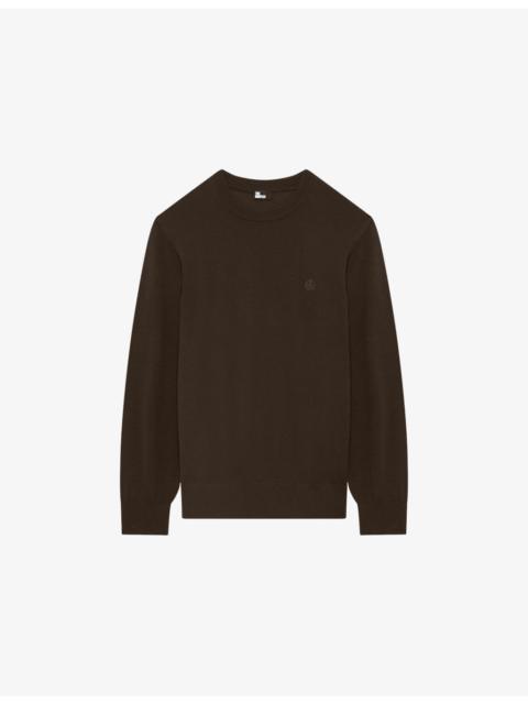 The Kooples Brand-Embroidered Relaxed-Fit Wool Jumper