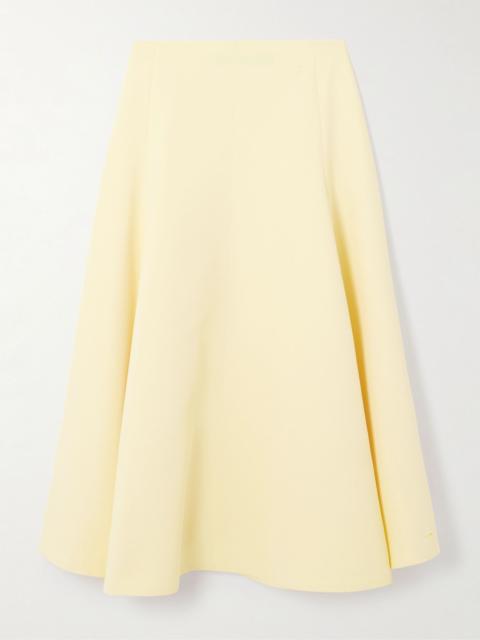 JACQUEMUS Triangle paneled crepe midi skirt Pastel yellow