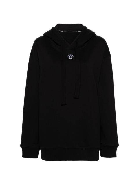 Moon-embroidered organic cotton hoodie