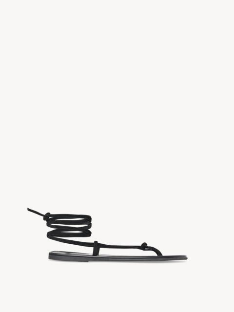 The Row Flat Knot Sandal in Suede