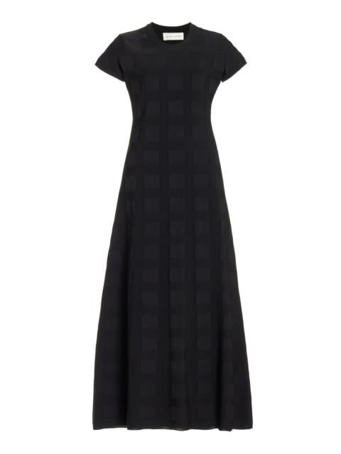 HIGH SPORT Sonya Square Knit Midi Dress black