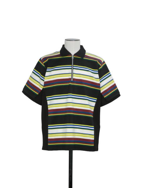 sacai Stripe Cotton Jersey Polo Shirt