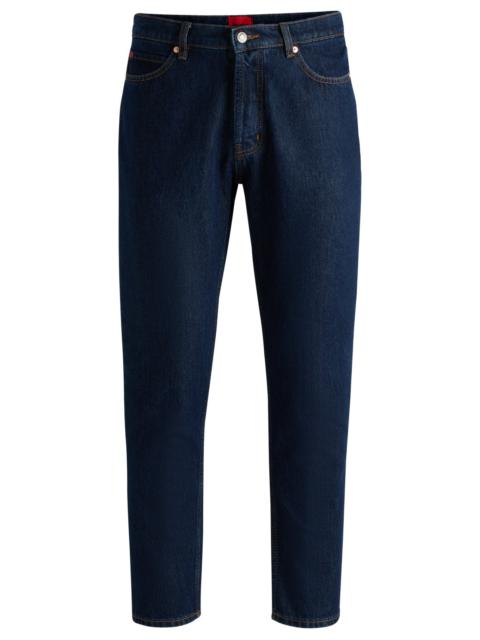 HUGO TAPERED-FIT JEANS IN DARK-BLUE DENIM