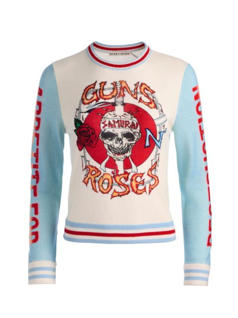 Alice + Olivia CAROLEE WOOL PRINTED PULLOVER - APPETITE FOR DESTRUCTION