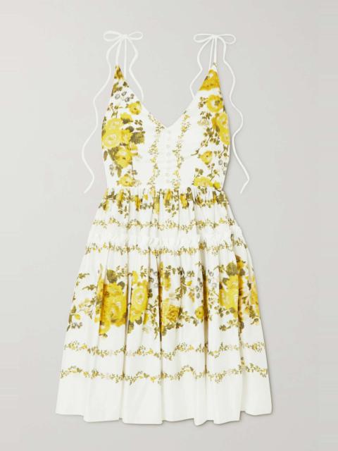 Erdem Oleander ruffled floral-print cotton mini dress