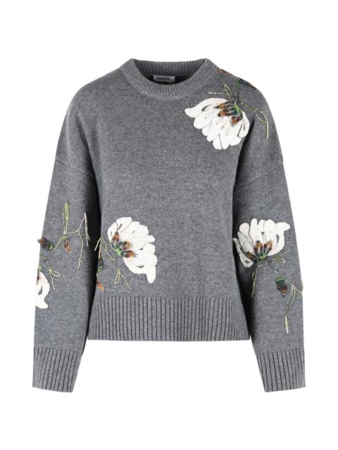 SIMKHAI Dawna rhinestone-floral sweater