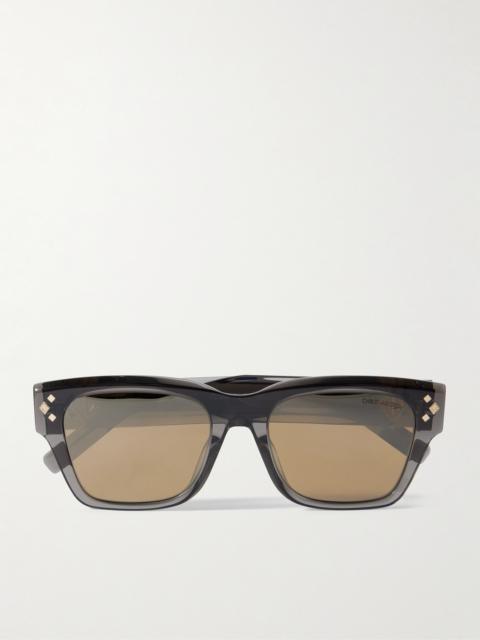 Dior CD Diamond S2I Havana Geometric Acetate and Silver-Tone Sunglasses