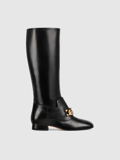 Gucci Jeanne Embellished Knee Boots