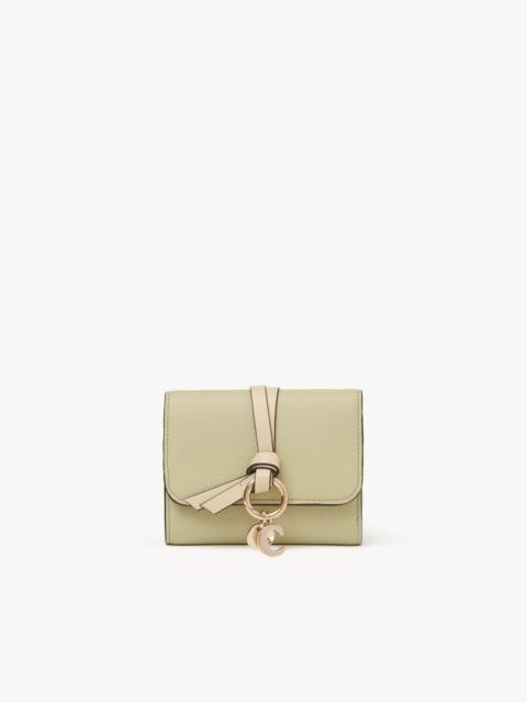 Chloé SMALL ALPHABET TRI-FOLD IN GRAINED LEATHER