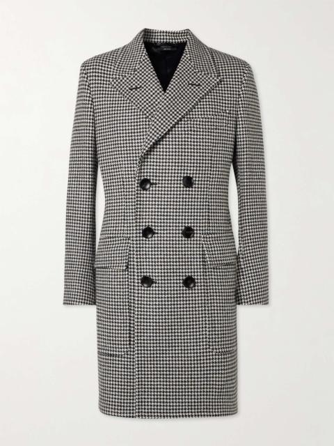 TOM FORD Slim-Fit Double-Breasted Houndstooth Wool Coat