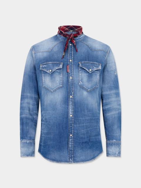 DSQUARED2 MEDIUM WASH CANADIAN VINTAGE SHIRT