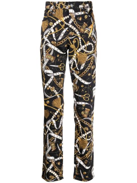 Moschino graphic-print cotton-blend trousers