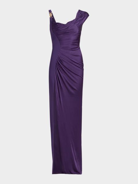 VERSACE Ruched Jersey Gown
