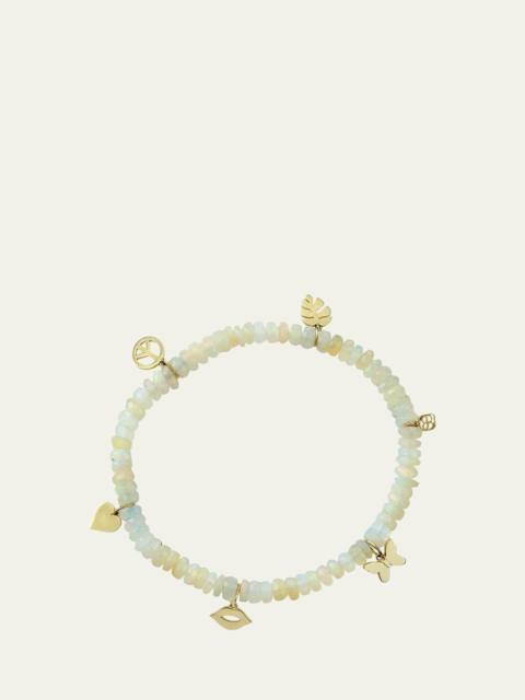 SYDNEY EVAN 5mm Ethiopian Opal Multi-Charm Bracelet