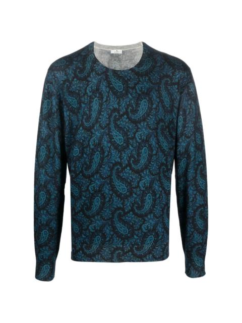 paisley-print pullover sweater