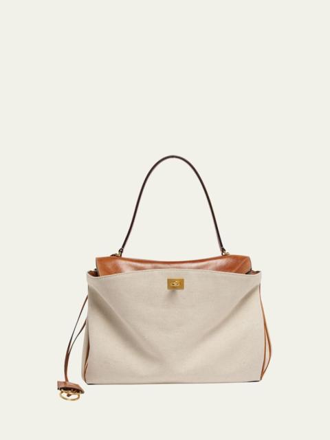 BALENCIAGA Rodeo Medium Canvas Top-Handle Bag