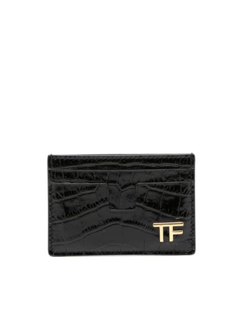 TOM FORD logo-plaque leather cardholder