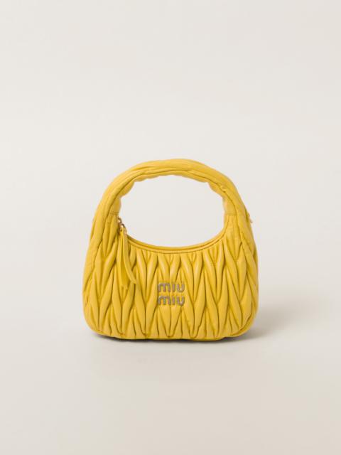 nappa バッグ＊送込 leather MiuMiu＊Wander hobobag matelasse