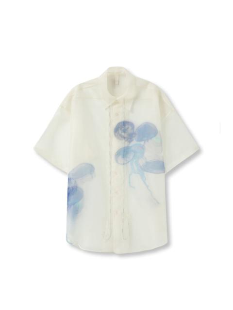 Wooyoungmi Mens Shirt With Blue Jellyfish