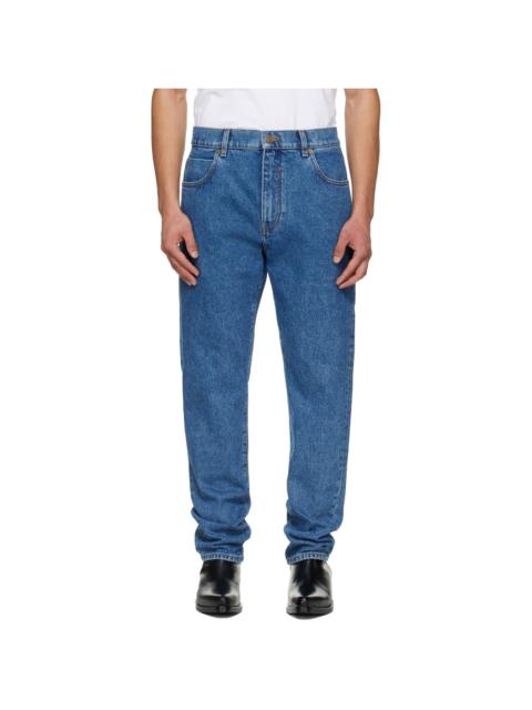 Balmain Blue Straight-Cut Jeans