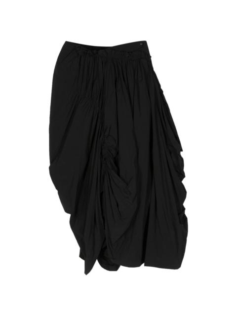 Yohji Yamamoto asymmetric draped midi skirt