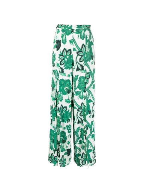 floral-print wide-leg trousers