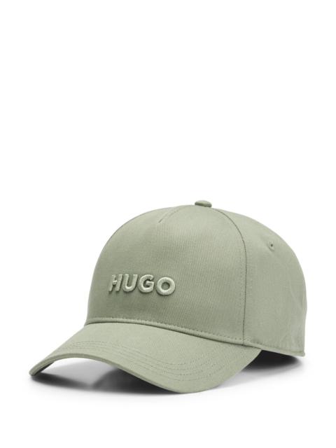HUGO COTTON-TWILL CAP WITH LOGO ON FRONT AND VISOR